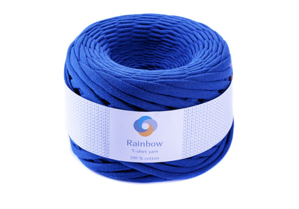 T shirt crochet yarn bright blue colour. 7-9 mm thickness yarn 