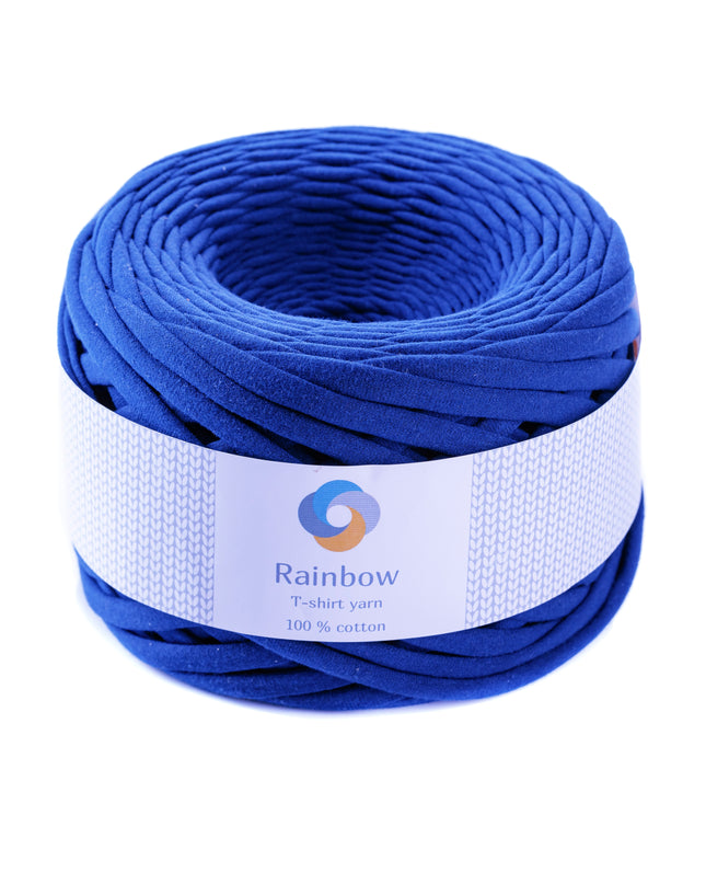 T shirt crochet yarn bright blue colour. 7-9 mm thickness yarn