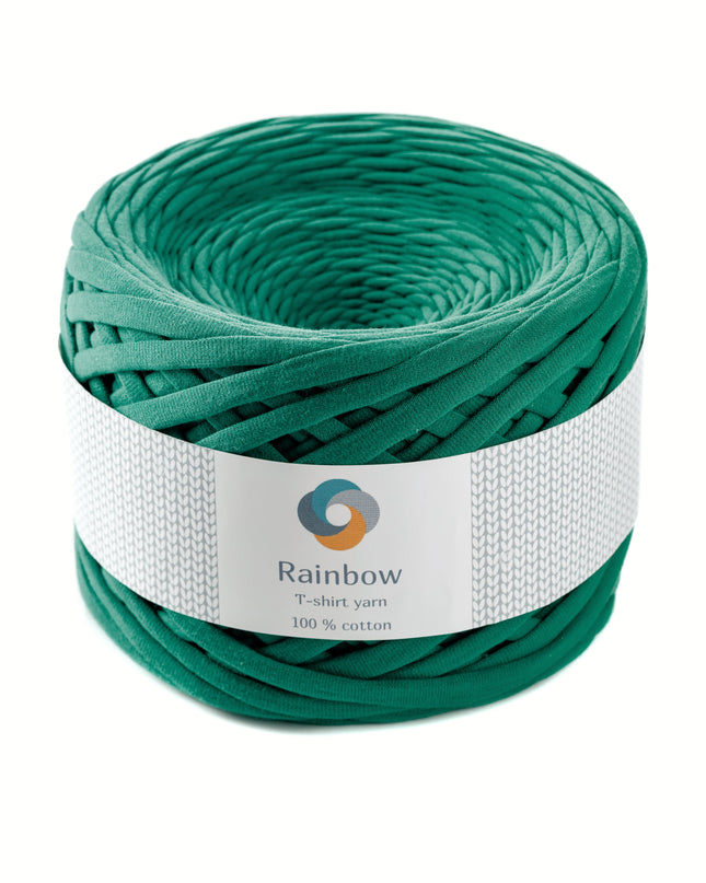 Soft textile yarn for crochet purse. Green colout tshirt yarn. Premium class yarn