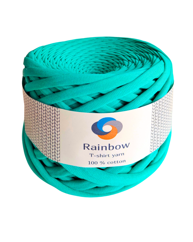 sea green colour yarn. T-shirt yarn for crochet bag. 100 meters cotton yarn