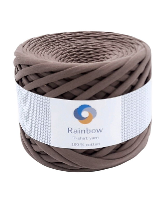 Chocolate colour Tshirt yarn. brown yarn. Cotton yarn in brown shade for crochet bag