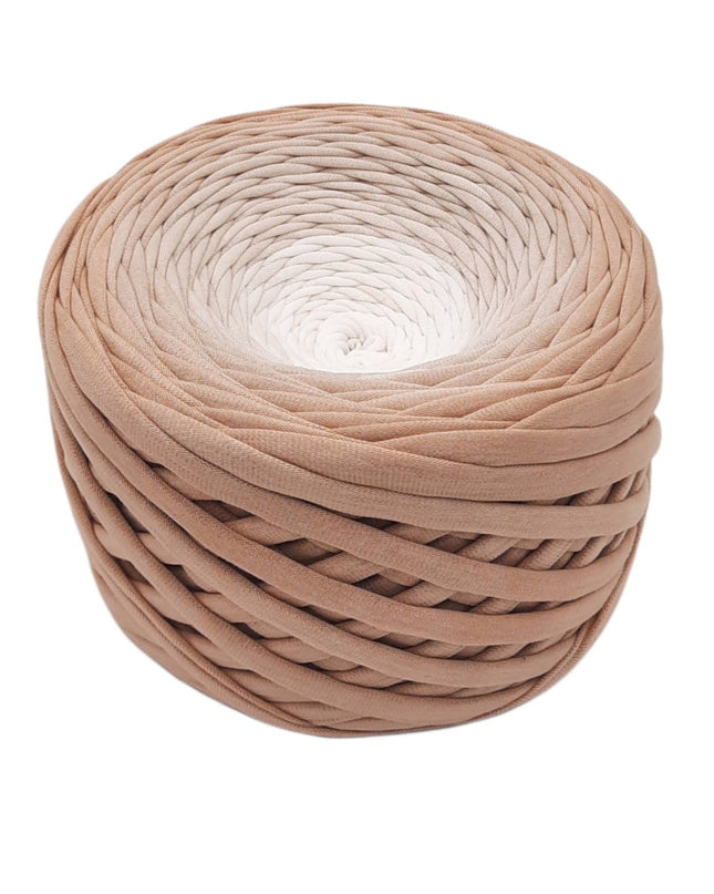 brown hombre tshirt yarn. soft yarn for crochet bag