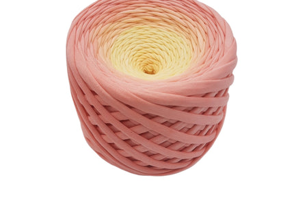 Orange hombre T-shirt yarn. Hand dyed yarn for crochet basket