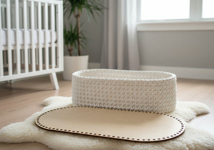 wooden baby mosses bottom for crochet basket